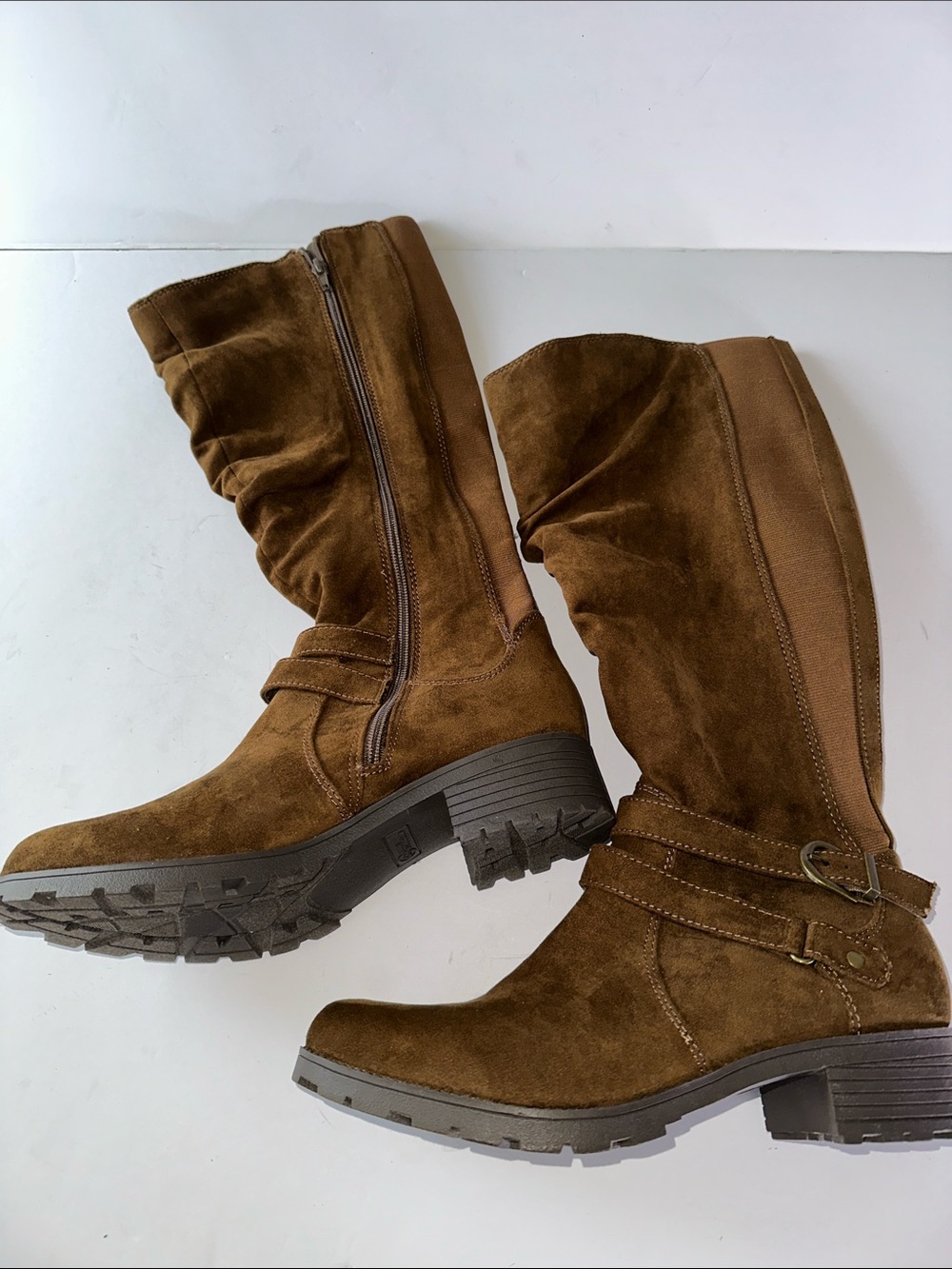 White Mountain Danielle Brown Mid-Calf Women's Boots with Buckle